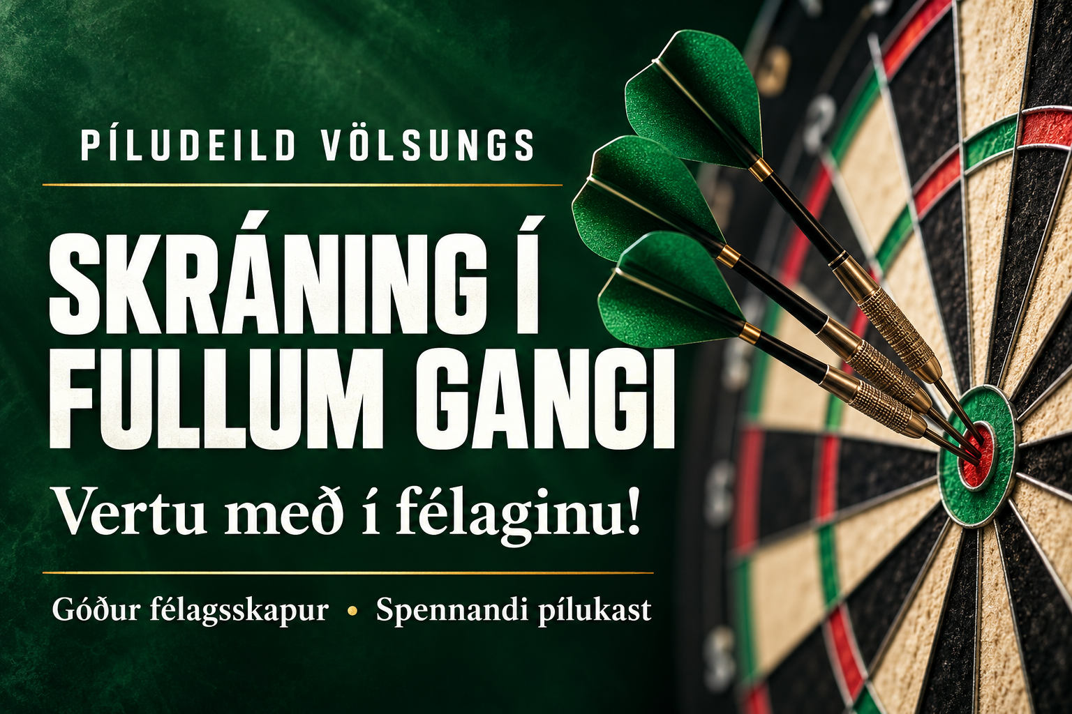 Skráning í Píludeild Völsungs í fullum gangi